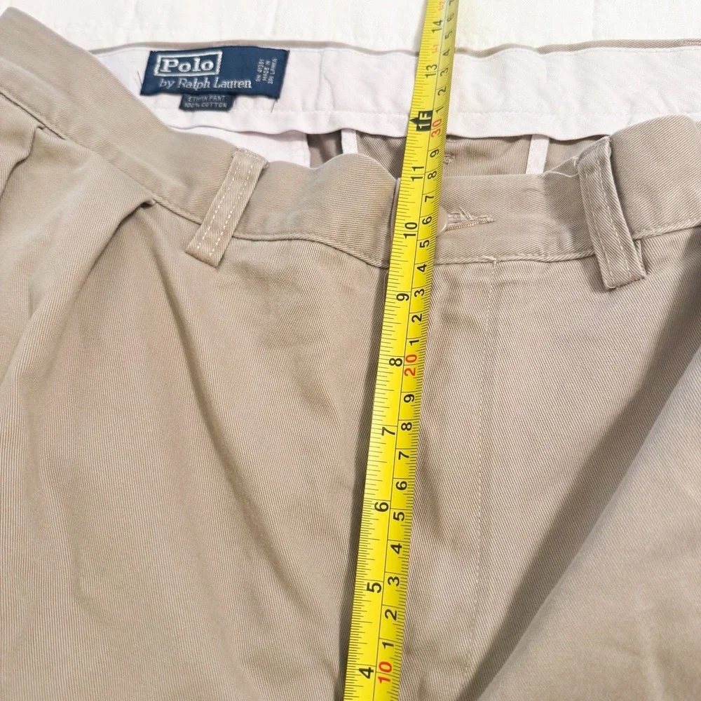 Polo Ralph Lauren Ethan Pant Mens 35x32 Khaki Tan‎ Double Pleated Chino